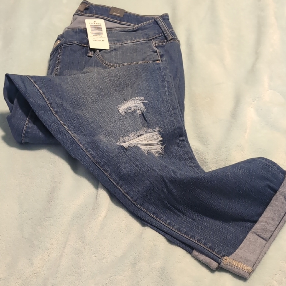 Torrid Blue Jeans with Distressed Details
